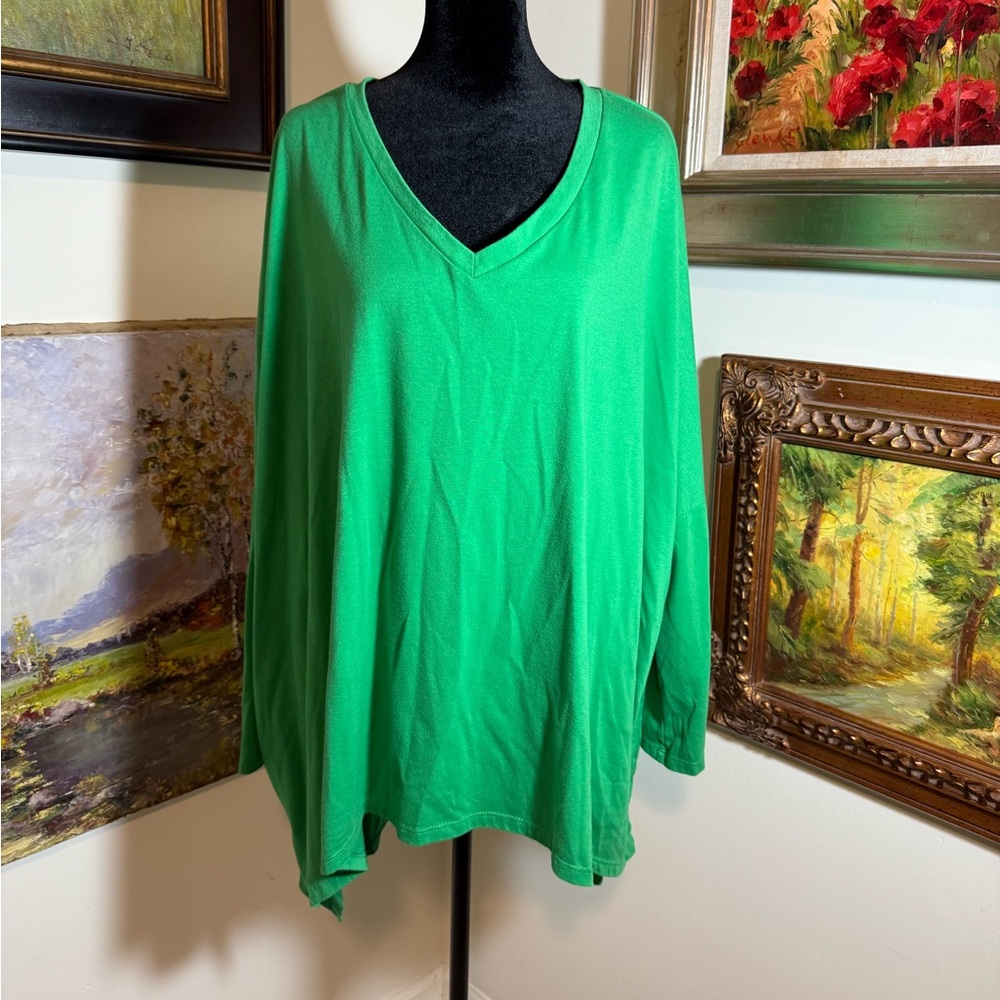 🐠 Umgee Vibrant Green V-Neck Tunic